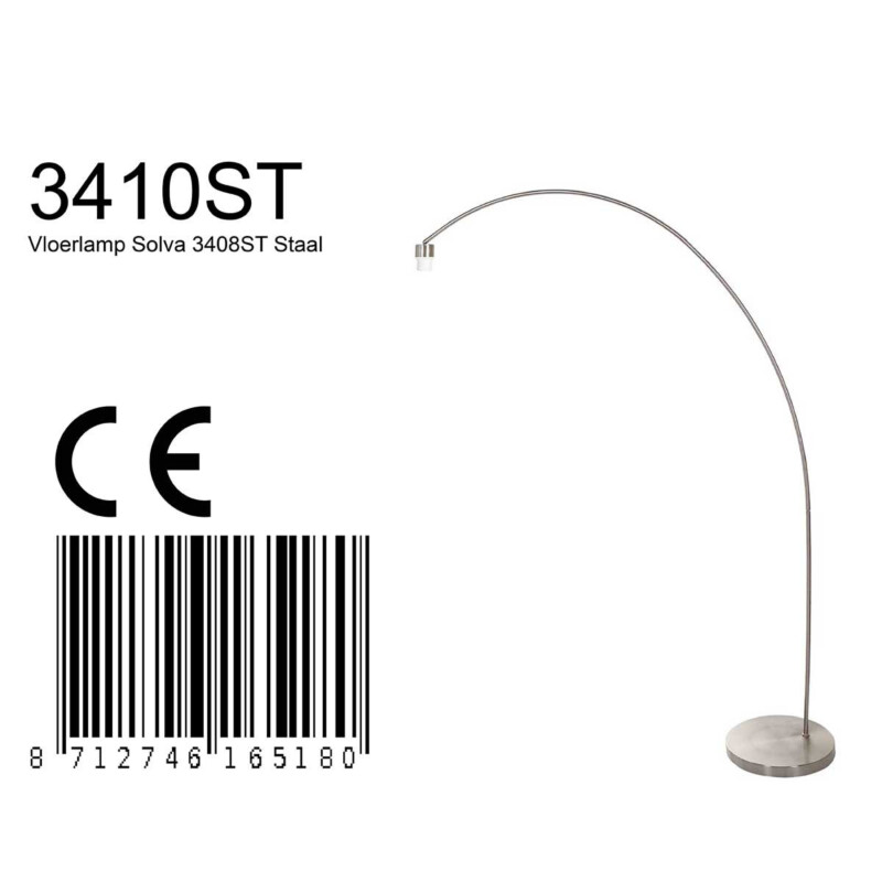 Lámpara de pie de acero curvada minimalista Mexlite Solva - Imagen 7