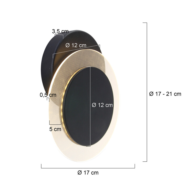 Aplique de pared moderno de metal y plástico negro Steinhauer Lido - Imagen 8
