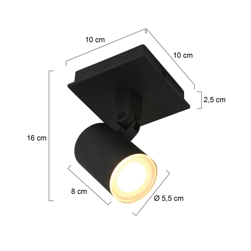 Foco moderno de metal negro Steinhauer Points noirs - Imagen 6