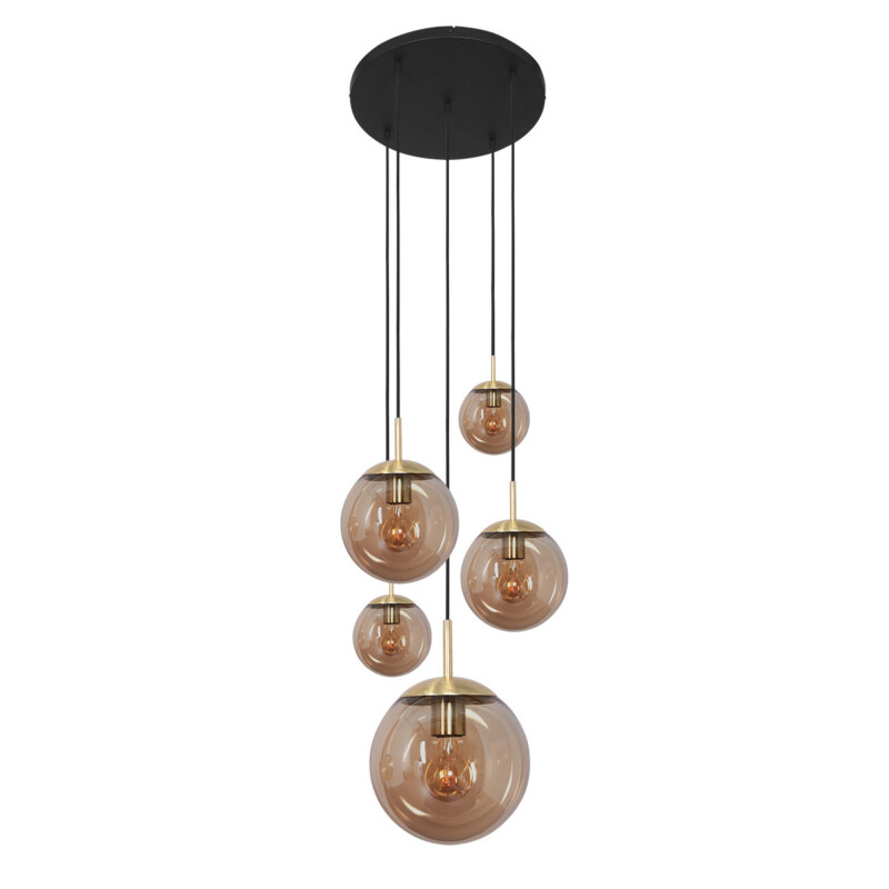 Lámpara colgante moderna de vidrio ámbar y metal Steinhauer Bollique - Imagen 11