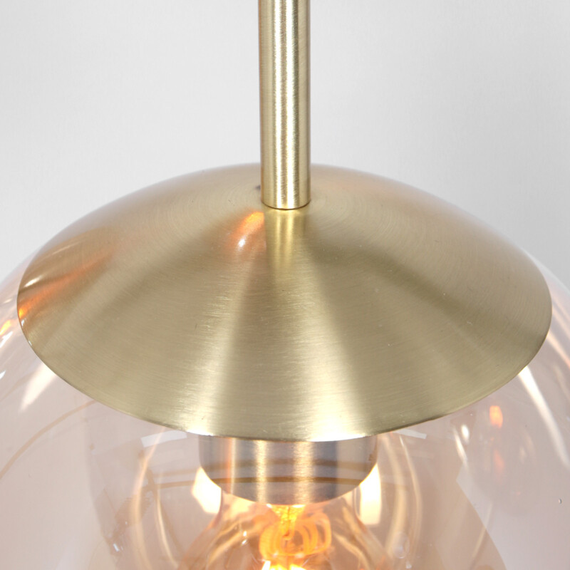 Lámpara colgante moderna de vidrio ámbar y metal Steinhauer Bollique - Imagen 5