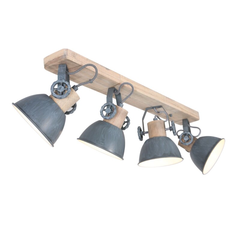 Regleta cuatro focos grises Mexlite Gearwood - Imagen 2
