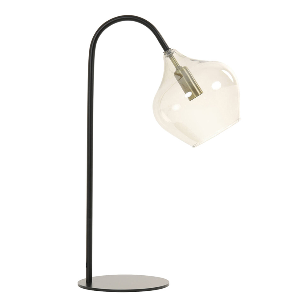Table lamp E14 28x17x50,5 cm RAKEL matt black+smoked