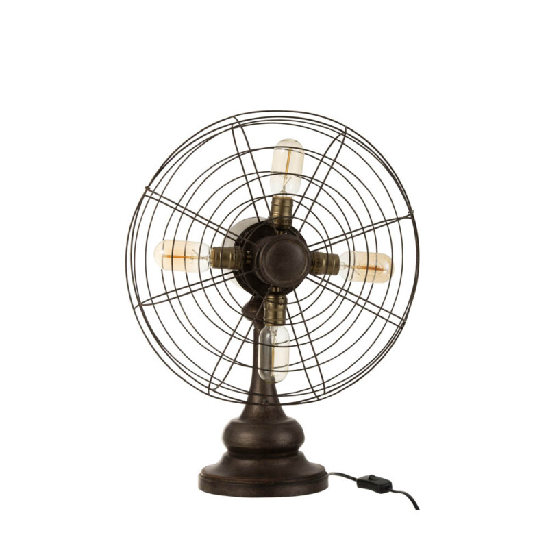 Ventilador de mesa retro negro con cuatro luces Jolipa Buzzy - Imagen 2