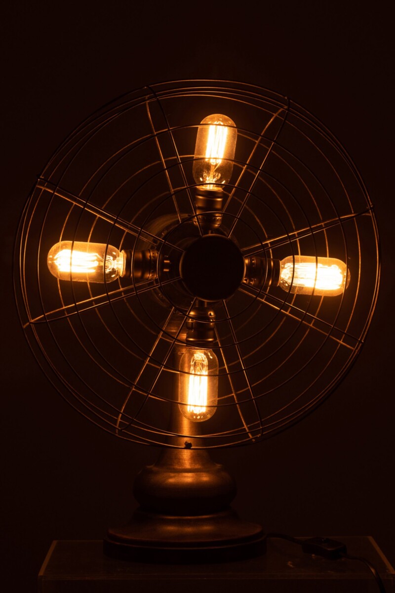Ventilador de mesa retro negro con cuatro luces Jolipa Buzzy - Imagen 4