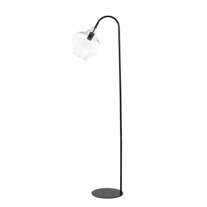 Lámpara de pie con pantalla de vidrio clara Light & Living Rakel