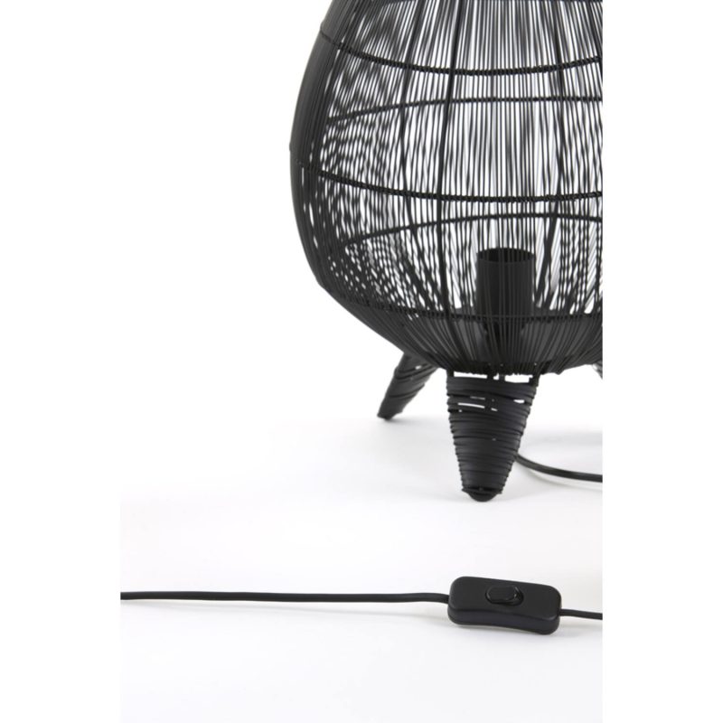 Lámpara de mesa redonda negra mate Light & Living Yumi - Imagen 6