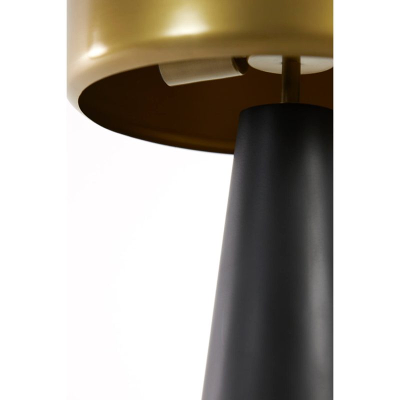 Lámpara de mesa negra mate con bronce redondo Light & Living Nagai - Imagen 3