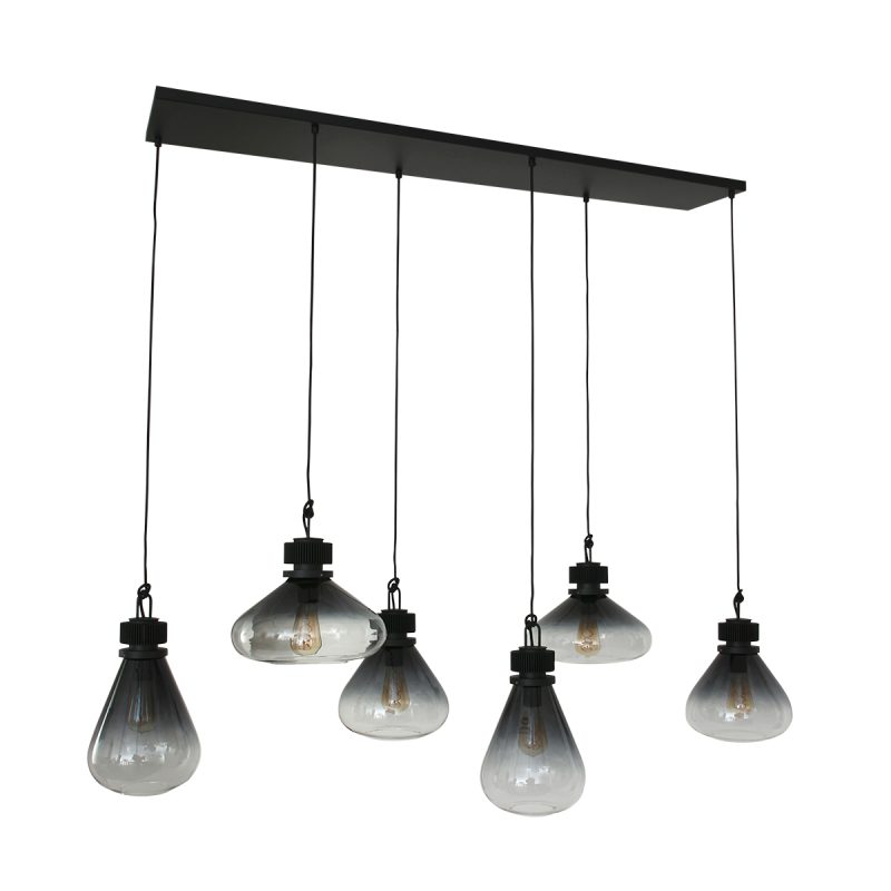 Lámpara colgante retro de metal negro Steinhauer Flere - Imagen 2