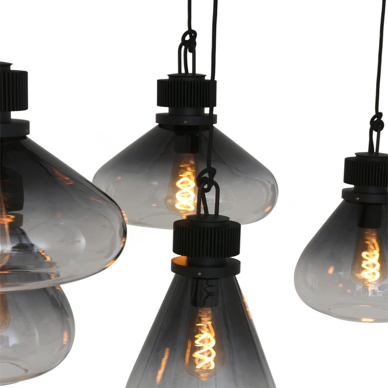 Lámpara colgante retro de metal negro Steinhauer Flere - Imagen 14