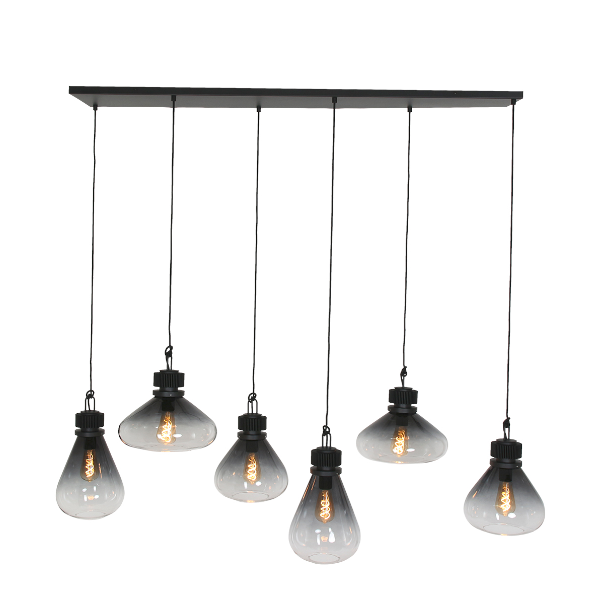 Lámpara colgante retro de metal negro Steinhauer Flere