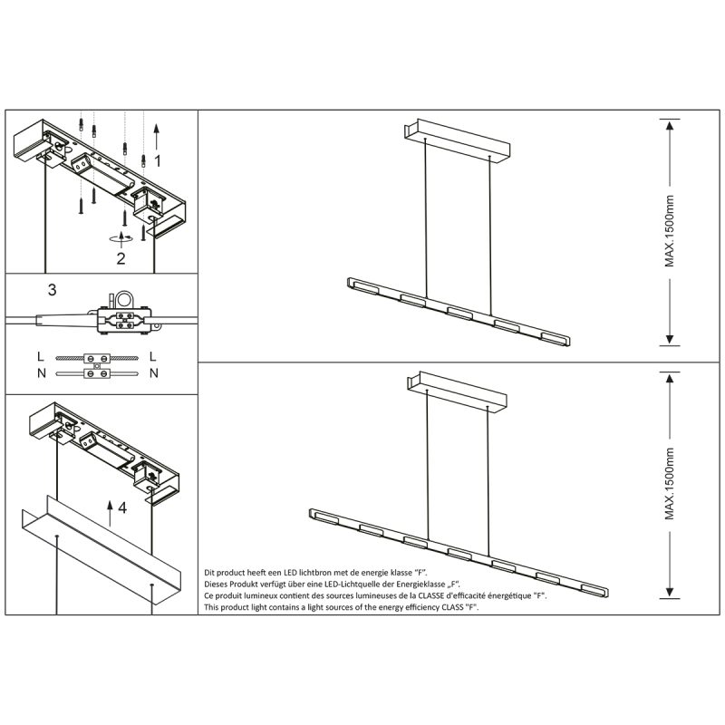 Lámpara colgante elegante de color metálico Steinhauer Bloc - Imagen 8