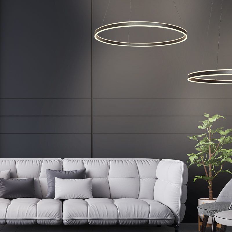 Lámpara colgante moderna negra con iluminación LED Steinhauer Ringlux - Imagen 3