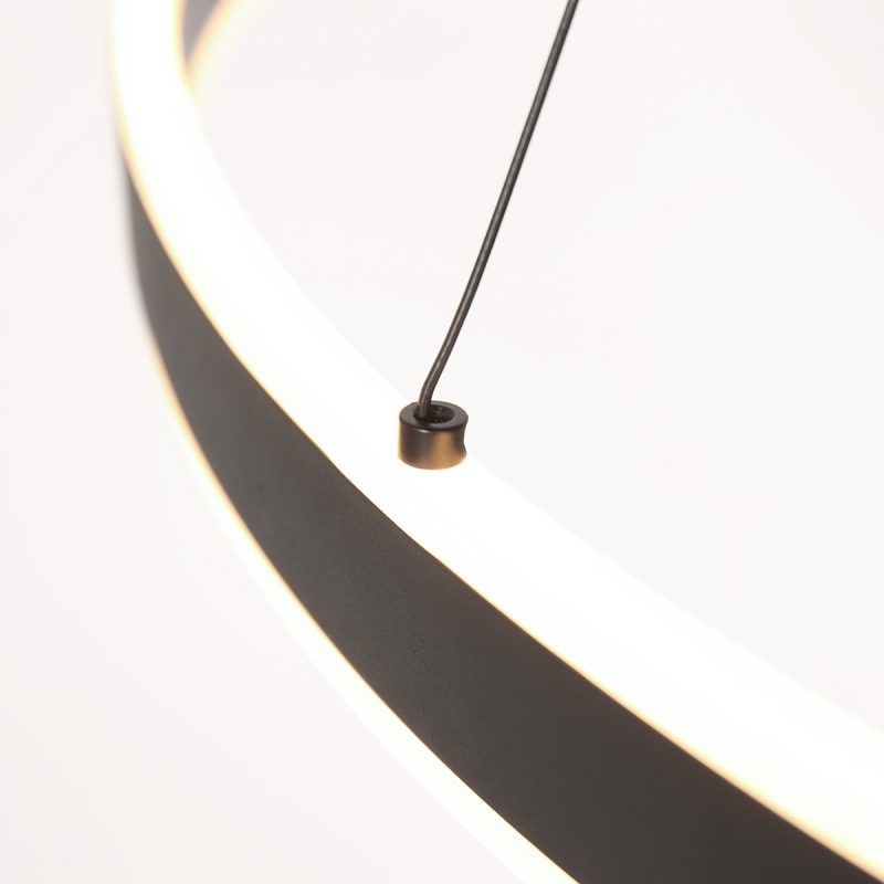 Lámpara colgante moderna negra con iluminación LED Steinhauer Ringlux - Imagen 4