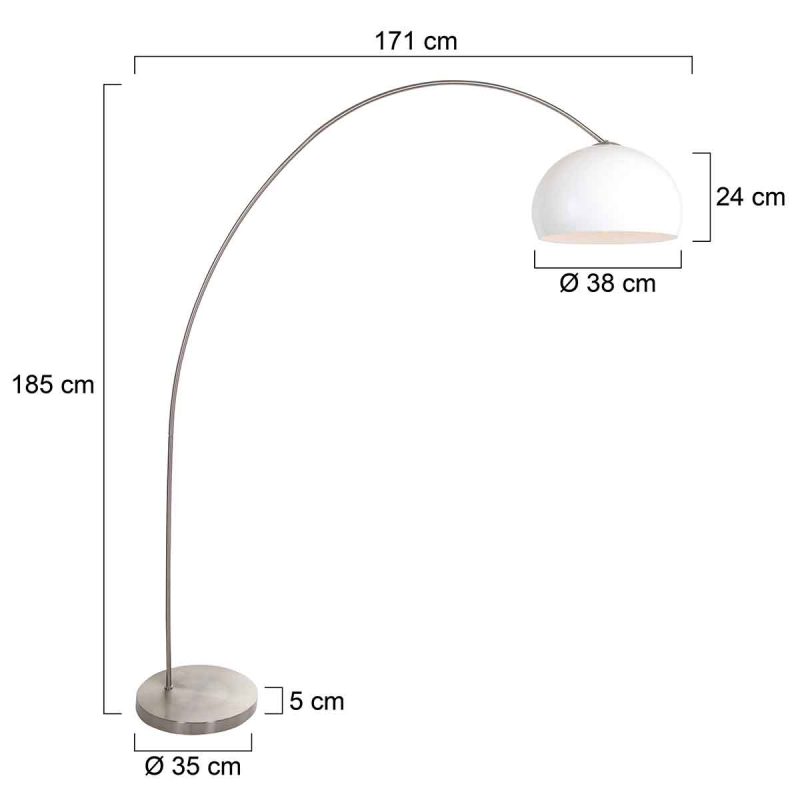 Lámpara de arco clásica de acero con globo blanco Mexlite Solva - Imagen 6