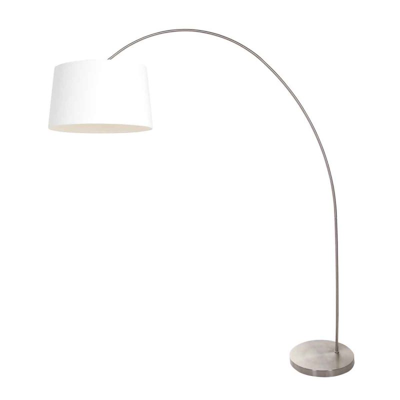 Lámpara de arco clásica de acero con pantalla beige Mexlite Solva - Imagen 2