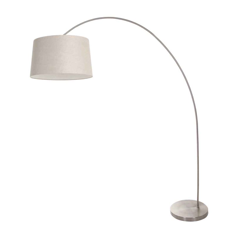Lámpara de arco clásica de acero con pantalla beige Mexlite Solva - Imagen 2