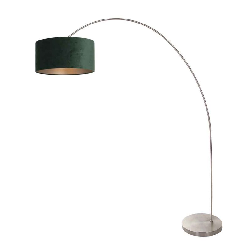 Lámpara de arco clásica de acero con pantalla verde Mexlite Solva - Imagen 2