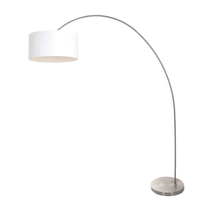 Lámpara de arco de acero con pantalla blanca Mexlite Solva - Imagen 2