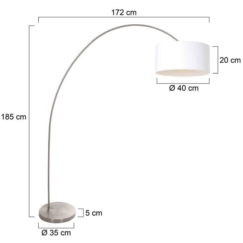 Lámpara de arco de acero con pantalla blanca Mexlite Solva - Imagen 6