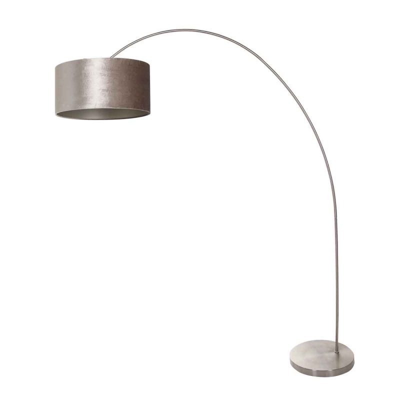 Lámpara de arco de acero con pantalla gris Mexlite Solva - Imagen 2