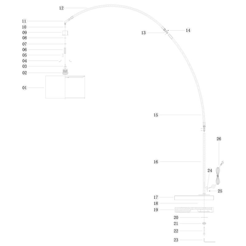 Lámpara de arco de acero con pantalla gris Mexlite Solva - Imagen 8