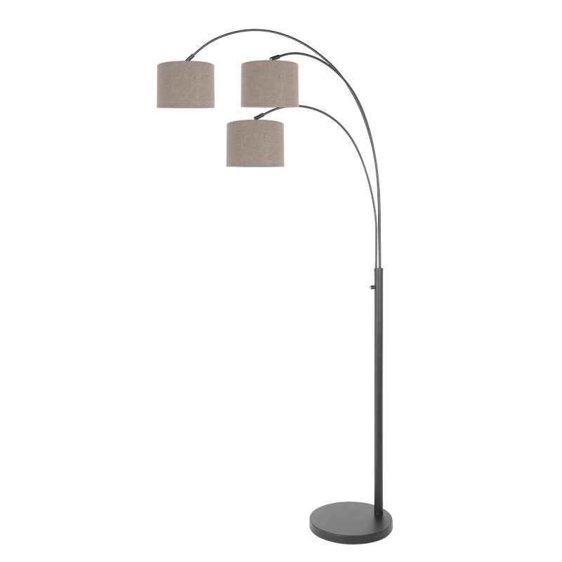 Lámpara de arco moderna con pantallas marrones Steinhauer Sparkled Light - Imagen 2