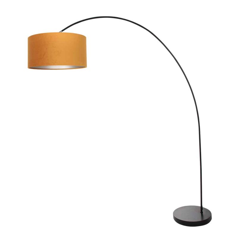 Lámpara de arco moderna negra con pantalla naranja Mexlite Solva - Imagen 2