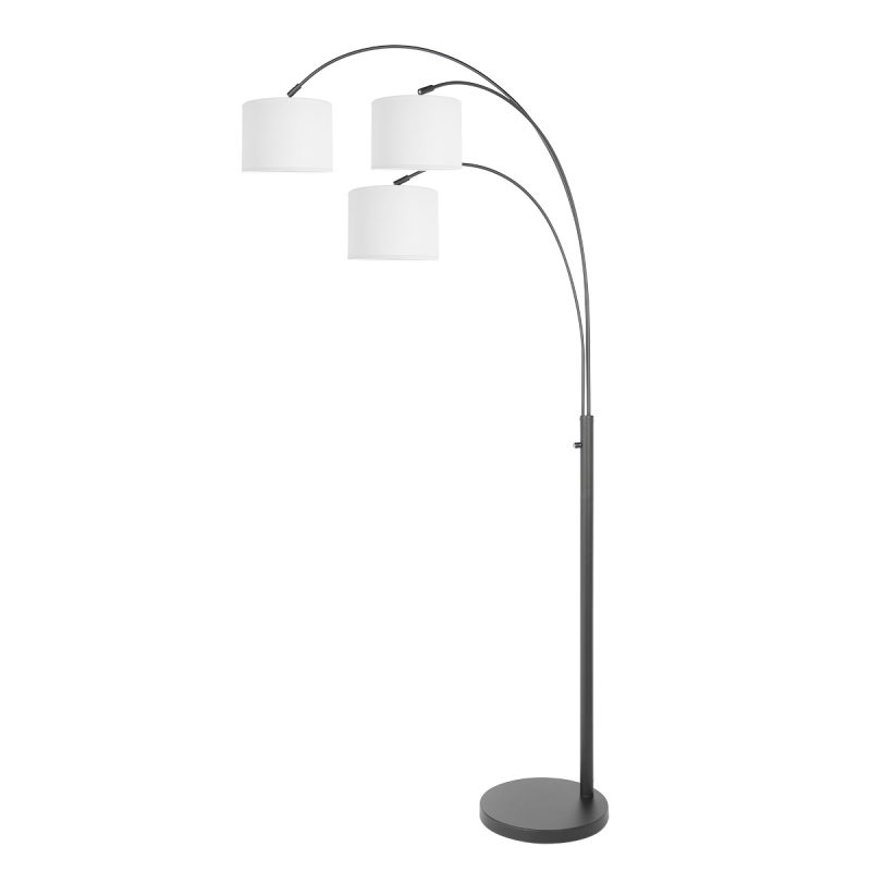 Lámpara de arco moderna negra con pantallas blancas Steinhauer Sparkled Light - Imagen 2
