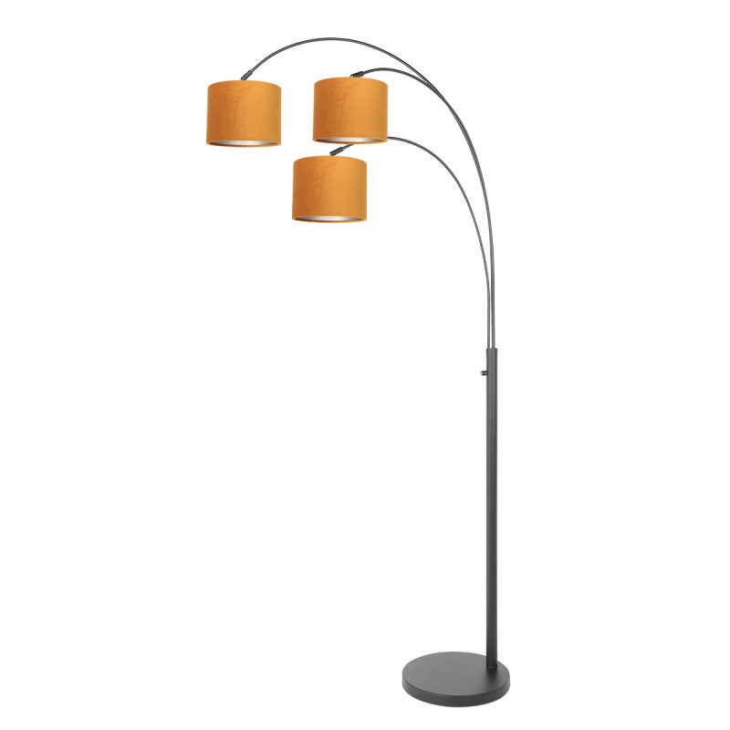 Lámpara de arco moderna negra con pantallas naranjas Steinhauer Sparkled Light - Imagen 2