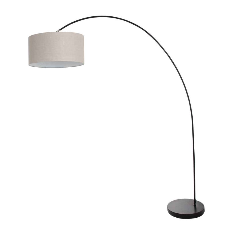 Lámpara de arco negra con pantalla gris Mexlite Solva - Imagen 2