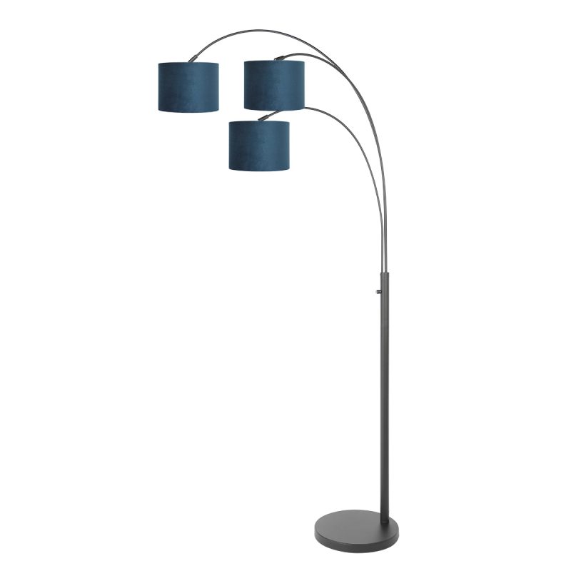 Lámpara de arco negra con pantallas azules Steinhauer Sparkled Light - Imagen 2