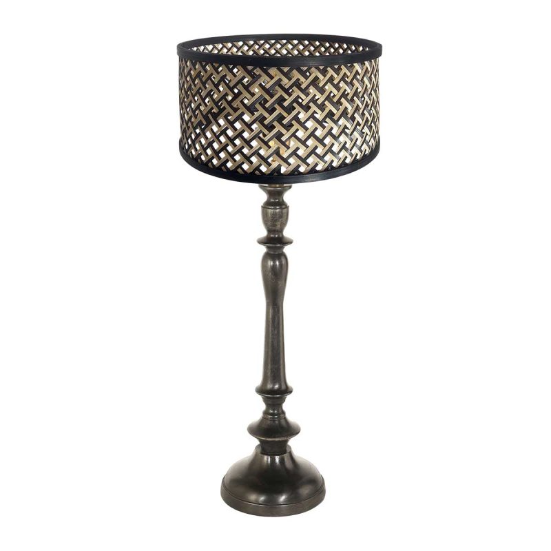 Lámpara de mesa alta y brillante con pantalla de mimbre Anne Light & Home Bois - Imagen 2