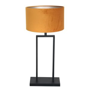 lámpara-de-mesa-negra-con-pantalla-naranja-steinhauer-stang-3859zw