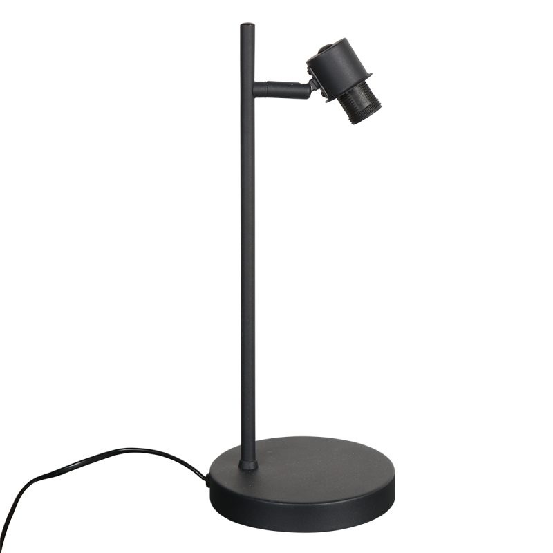 Lámpara de mesa redonda negra con pantalla de bambú Mexlite Bambus - Imagen 7