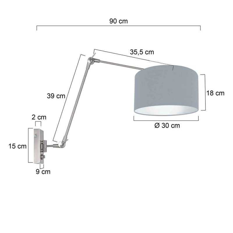 Lámpara de pared metálica ajustable Steinhauer Prestige Chic - Imagen 7