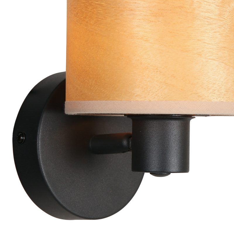 Foco negro con pantalla de bambú natural Mexlite Bambus - Imagen 4