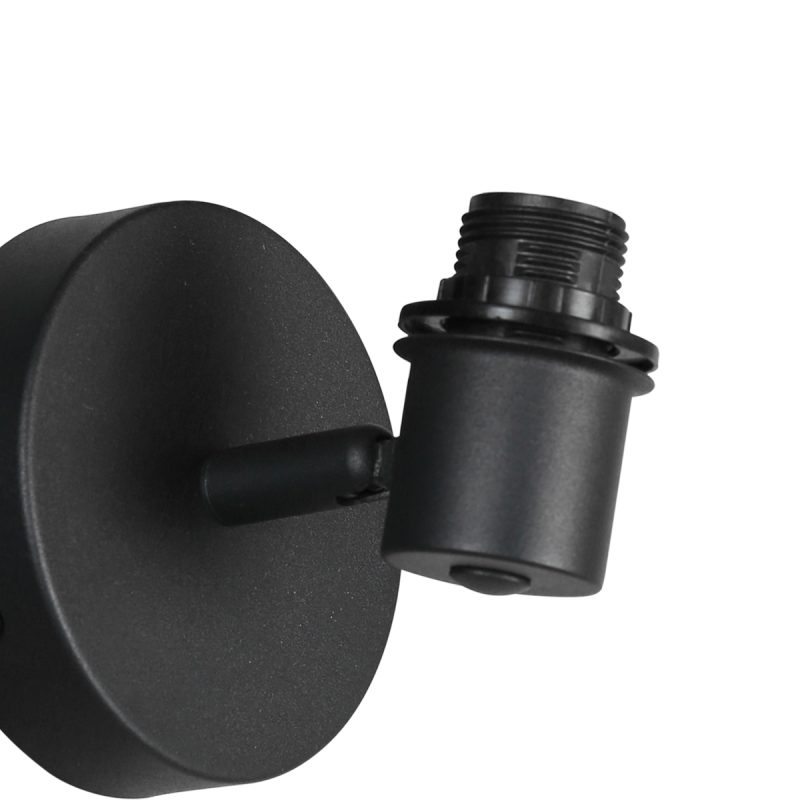 Foco negro con pantalla de bambú natural Mexlite Bambus - Imagen 5