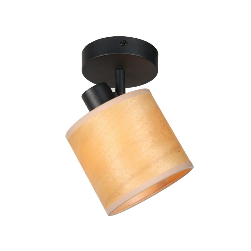 Foco negro con pantalla de bambú natural Mexlite Bambus - Imagen 7