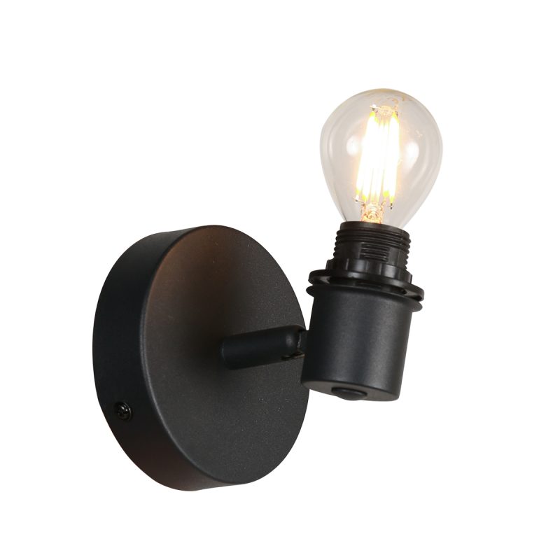 Foco negro con pantalla de bambú natural Mexlite Bambus - Imagen 8