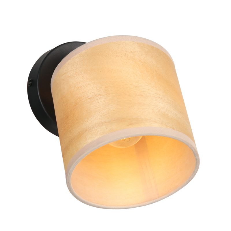 Foco negro con pantalla de bambú natural Mexlite Bambus - Imagen 10