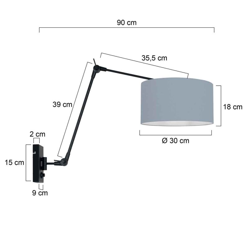Lámpara de pared negra ajustable Steinhauer Prestige Chic - Imagen 6