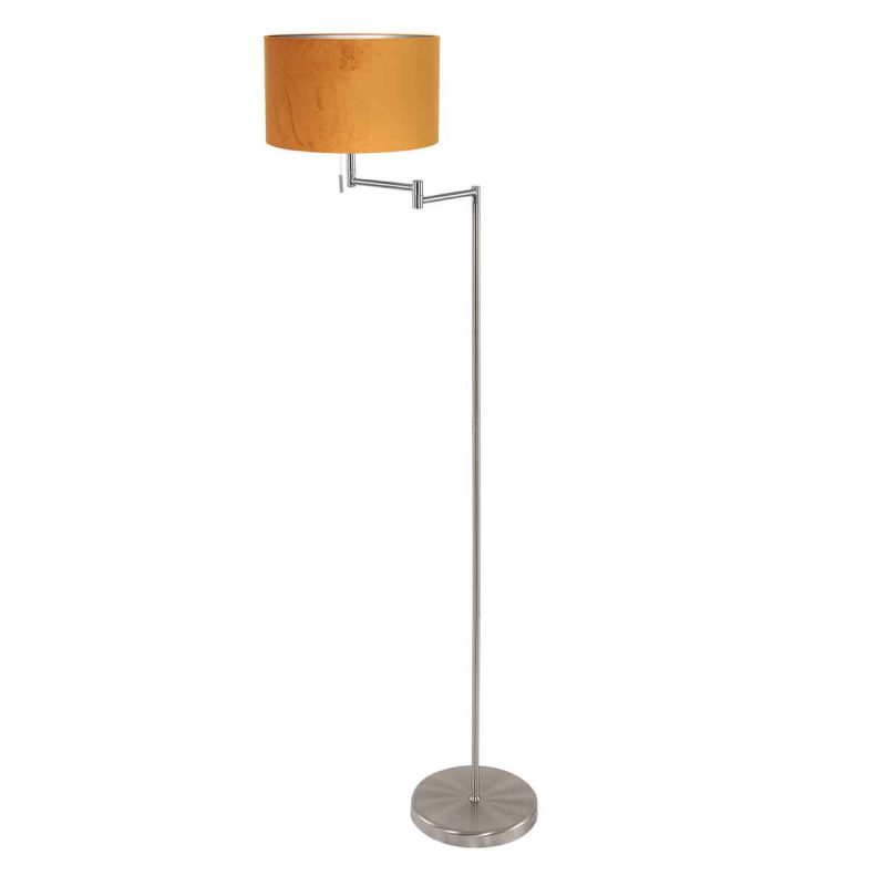 Lámpara de pie de acero con pantalla naranja Mexlite Bella - Imagen 2