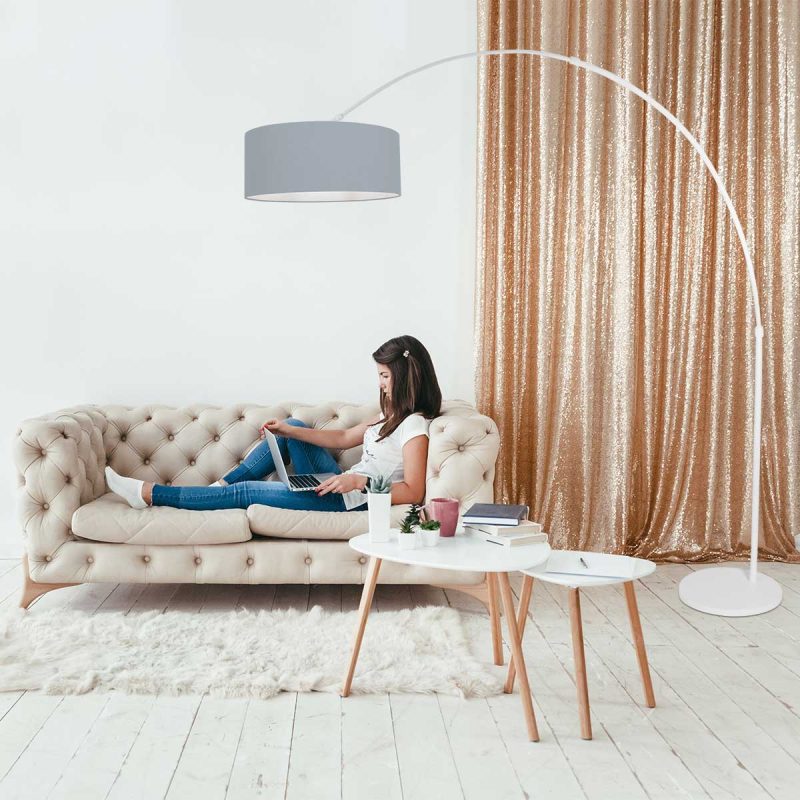 Lámpara de pie de arco blanca Steinhauer Sparkled Light - Imagen 3
