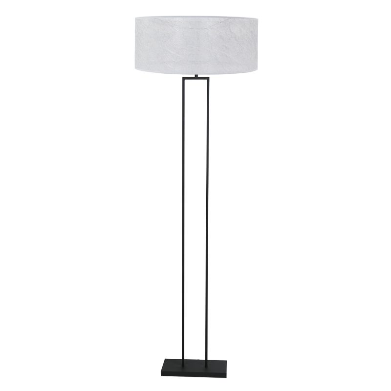 lámpara-de-pie-industrial-negra-con-pantalla-blanca-steinhauer-stang-3850zw