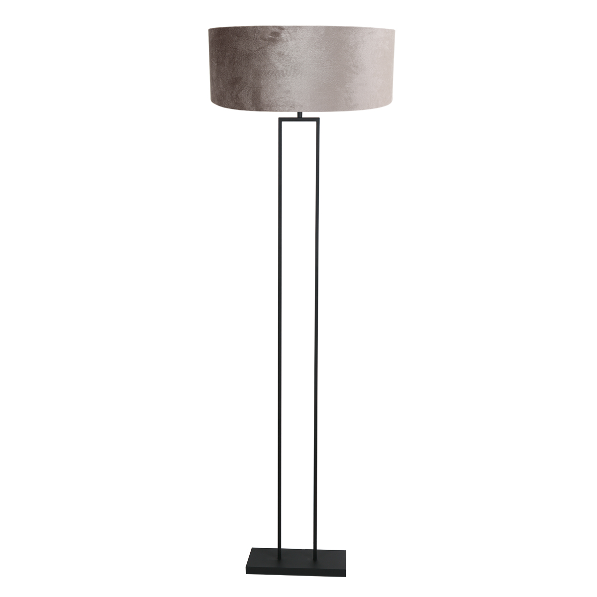 Lámpara de pie industrial negra con pantalla gris Steinhauer Stang