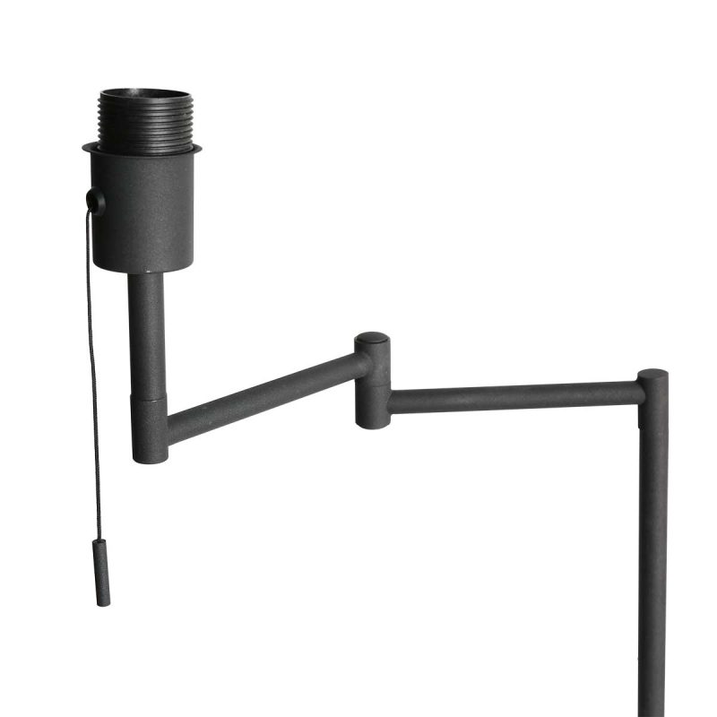 Lámpara de pie industrial negra con pantalla negra Mexlite Bella - Imagen 3