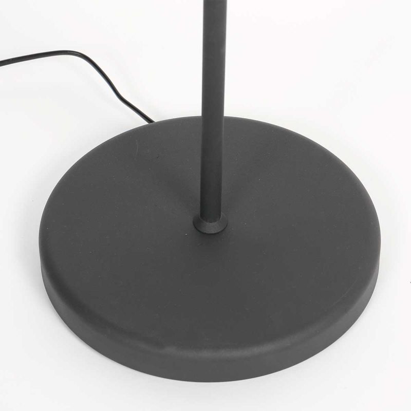 Lámpara de pie industrial negra con pantalla negra Mexlite Bella - Imagen 8