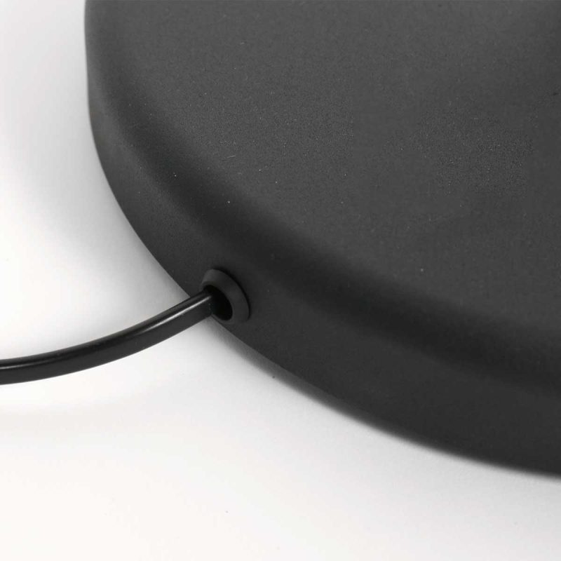Lámpara de pie industrial negra con pantalla negra Mexlite Bella - Imagen 9