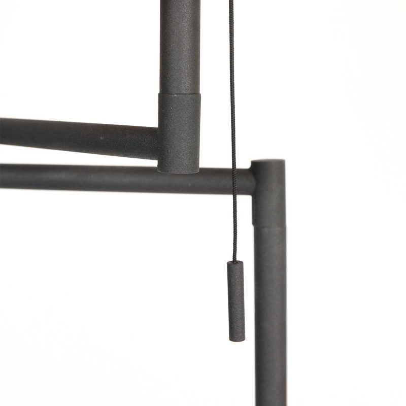 Lámpara de pie industrial negra con pantalla negra Mexlite Bella - Imagen 10